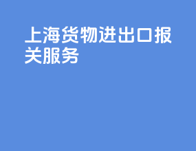 上海货物进出口报关服务