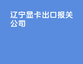 辽宁显卡出口报关公司