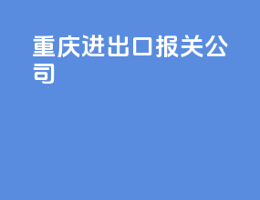 重庆进出口报关公司