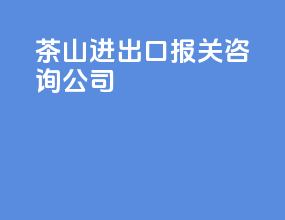 茶山进出口报关咨询公司