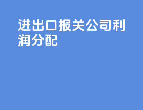 进出口报关公司利润分配