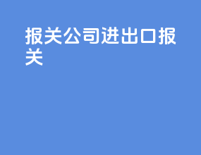 报关公司进出口报关