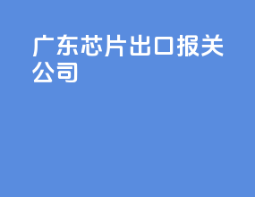 广东芯片出口报关公司