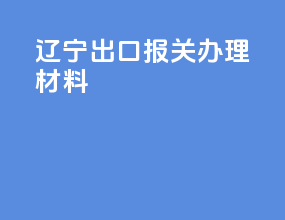 辽宁出口报关办理材料