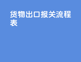 货物出口报关流程表