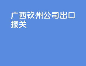 广西钦州公司出口报关
