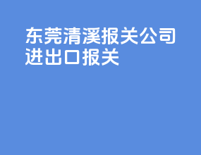 东莞清溪报关公司进出口报关