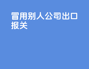 冒用别人公司出口报关