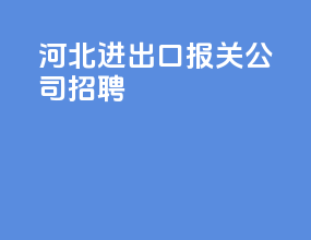 河北进出口报关公司招聘