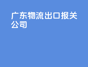 广东物流出口报关公司