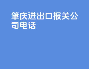 肇庆进出口报关公司电话