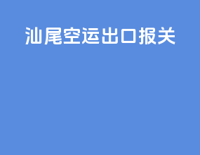 汕尾空运出口报关