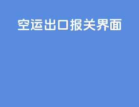 空运出口报关界面