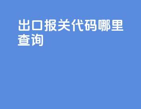出口报关代码哪里查询