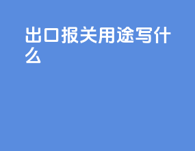 出口报关用途写什么