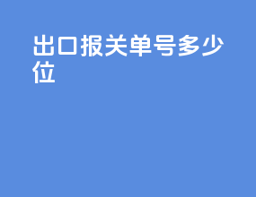 出口报关单号多少位