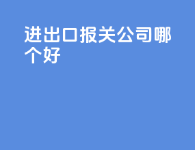 进出口报关公司哪个好