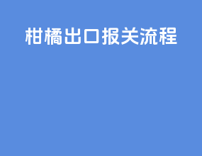 柑橘出口报关流程