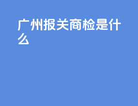 广州报关商检是什么