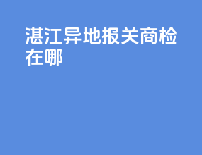 湛江异地报关商检在哪