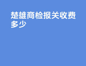 楚雄商检报关收费多少