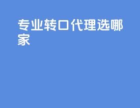 专业转口代理选哪家