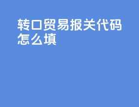 转口贸易报关代码怎么填