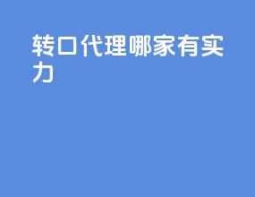 转口代理哪家有实力