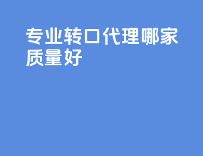 专业转口代理哪家质量好