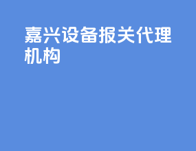 嘉兴设备报关代理机构