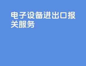 电子设备进出口报关服务