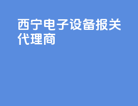西宁电子设备报关代理商