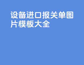 设备进口报关单图片模板大全