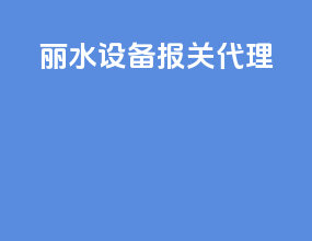 丽水设备报关代理