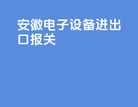 安徽电子设备进出口报关