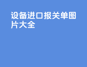 设备进口报关单图片大全