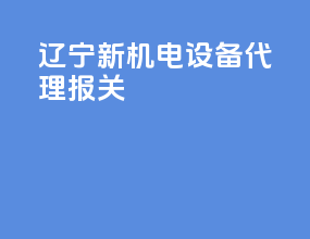 辽宁新机电设备代理报关