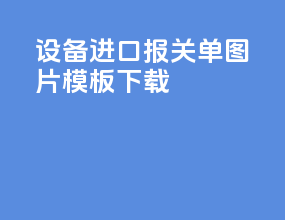 设备进口报关单图片模板下载
