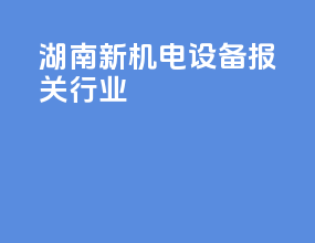 湖南新机电设备报关行业