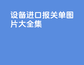 设备进口报关单图片大全集