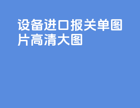 设备进口报关单图片高清大图