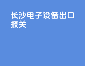 长沙电子设备出口报关
