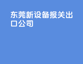 东莞新设备报关出口公司