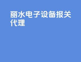 丽水电子设备报关代理