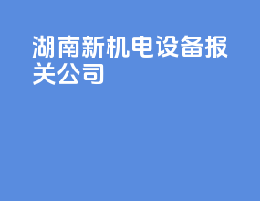 湖南新机电设备报关公司
