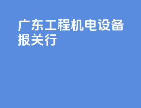 广东工程机电设备报关行