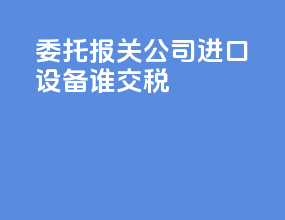 委托报关公司进口设备谁交税