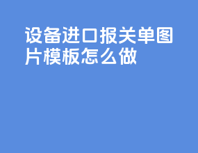 设备进口报关单图片模板怎么做