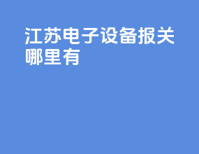 江苏电子设备报关哪里有
