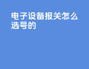 电子设备报关怎么选号的